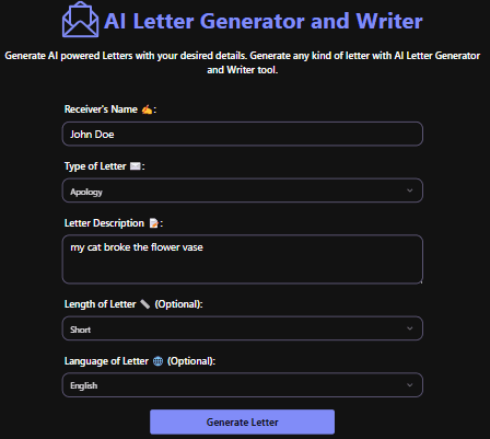 AI Letter Generator and Writer