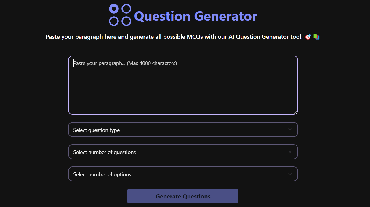 AI Question Generator tool