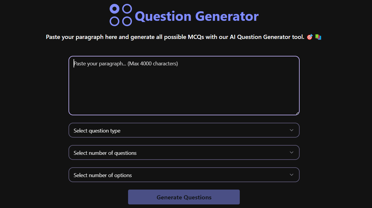 AI Question Generator tool