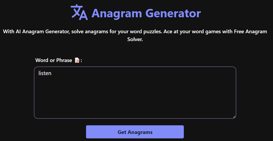 Anagram Generator