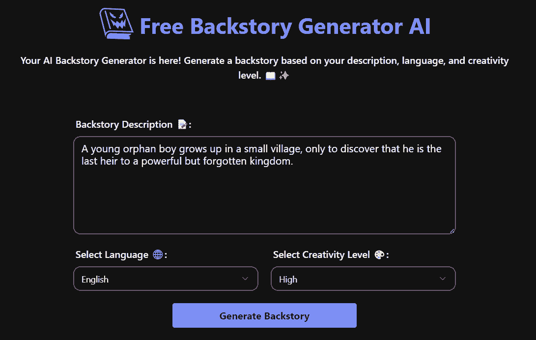 AI Backstory Generator