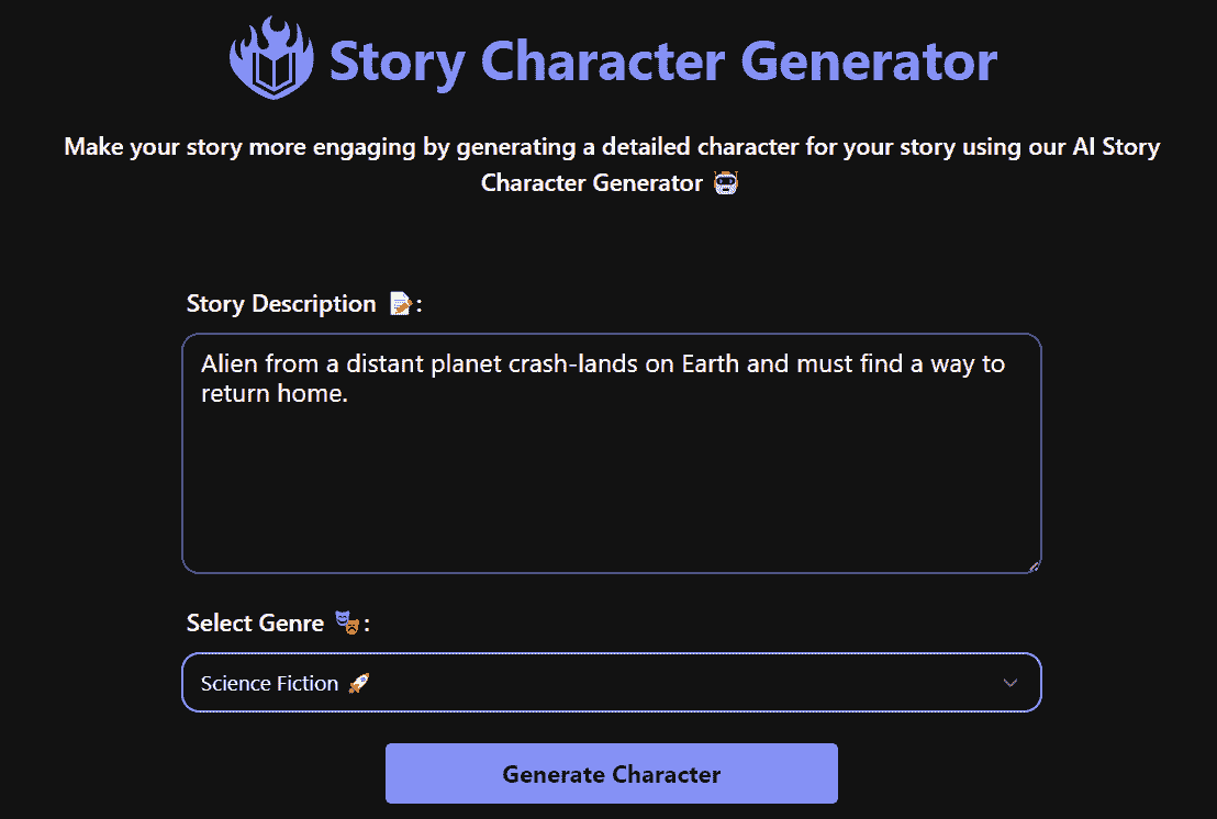 Story Character Generator - Generate Detailed Character for Your Story