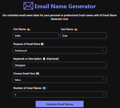 Email Name Generator