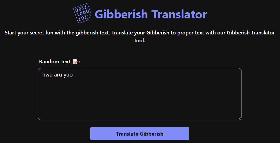 Gibberish to English Translator