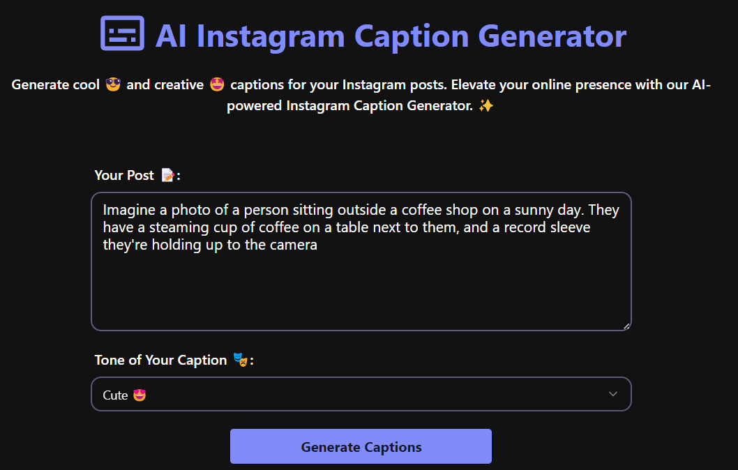 Instagram Caption Generator