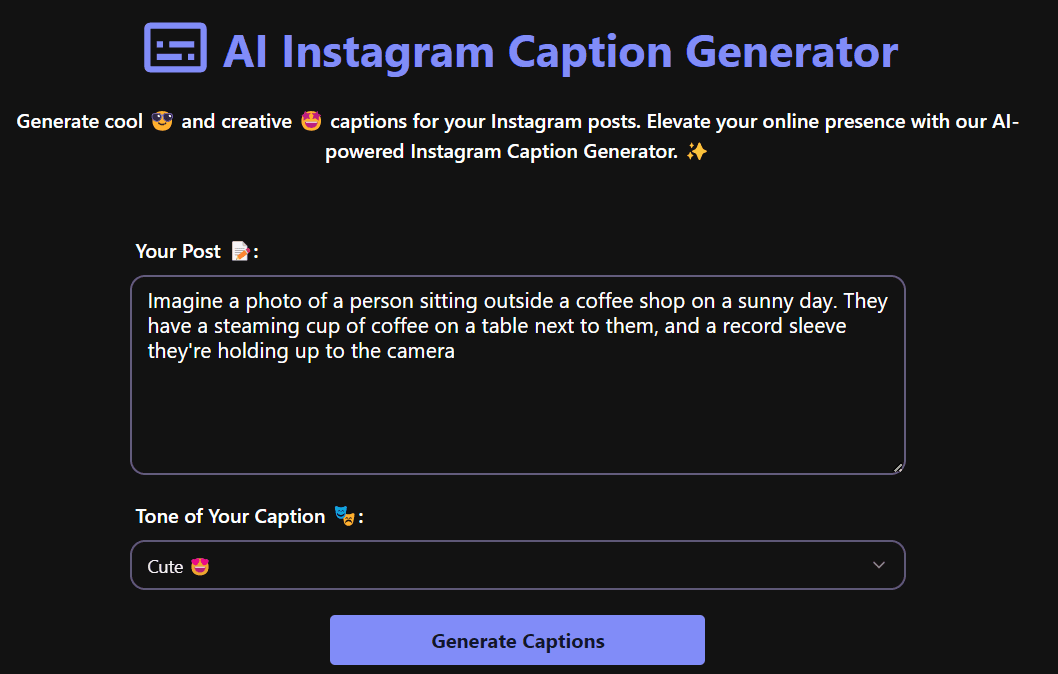 Instagram Caption Generator