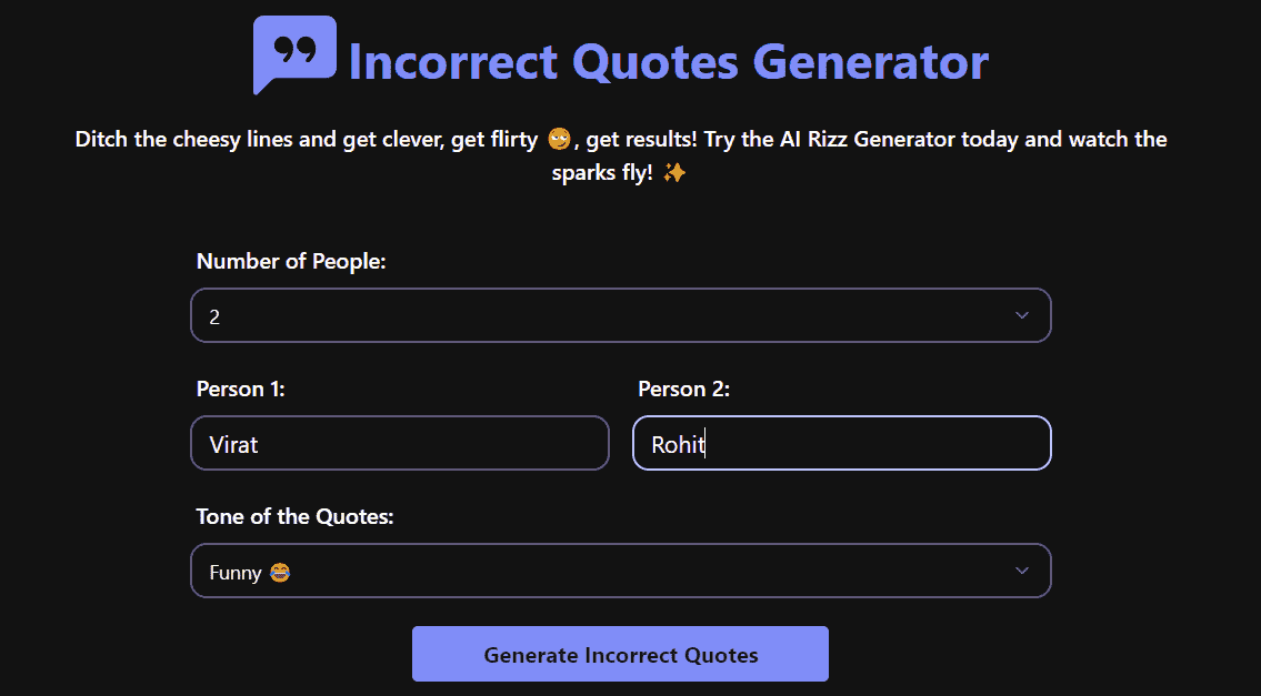 Incorrect Quotes Generator