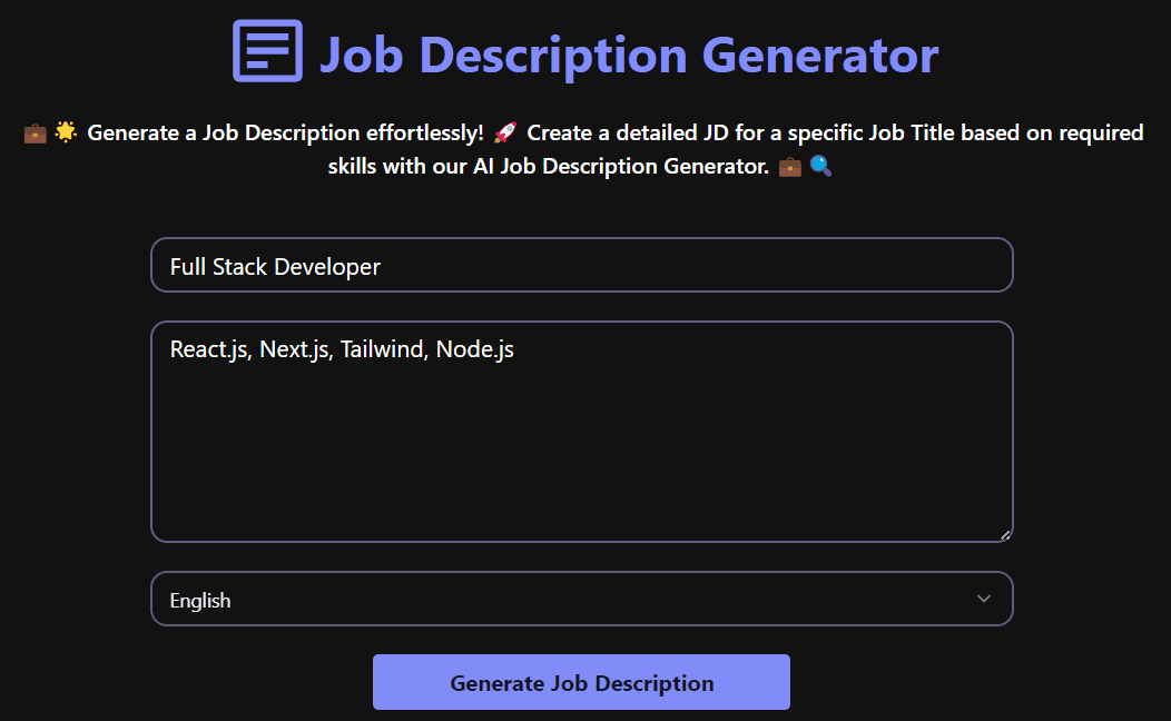 Job Description Generator