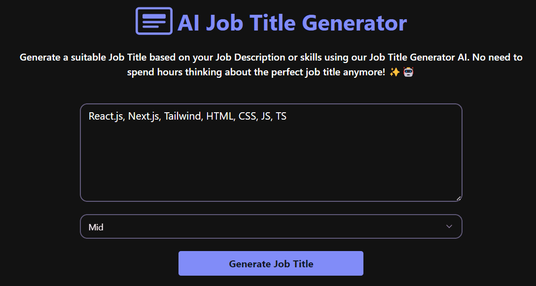 Job Title Generator