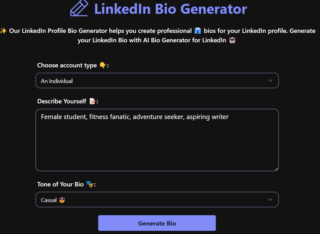 LinkedIn Bio Generator