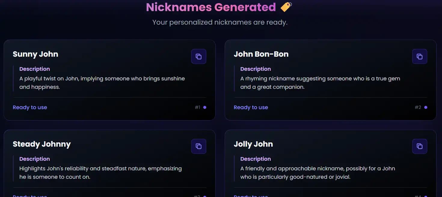 Nickname Generator | Cute Nickname Maker