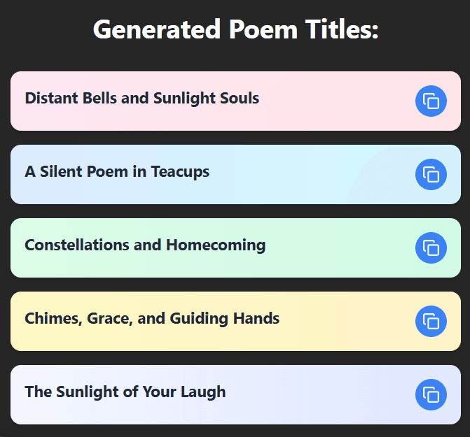 Poem Title Generator