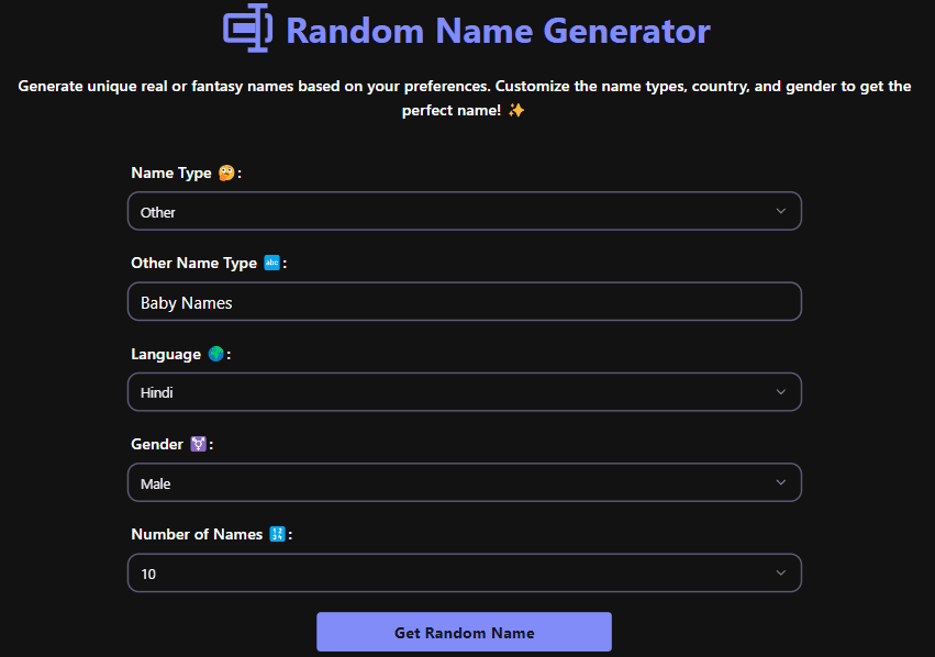 Random Name Generator Example