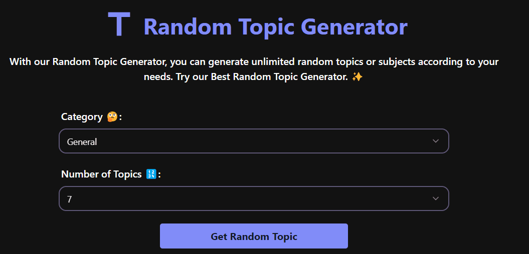 Random Topic Generator