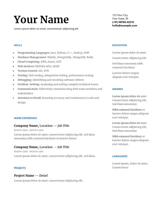 Resume Sample