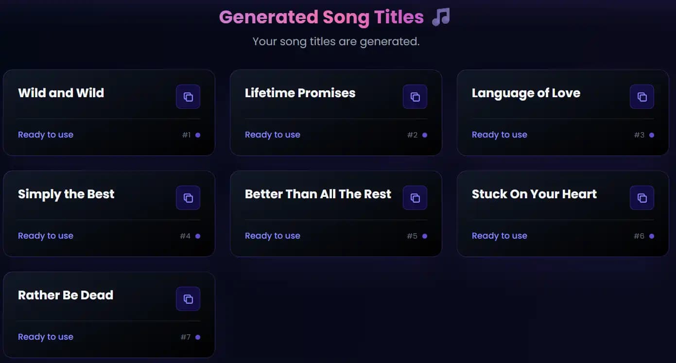 Song Title Generator | Song Name Generator | AI Song Title Generator | Song Name Generator AI
