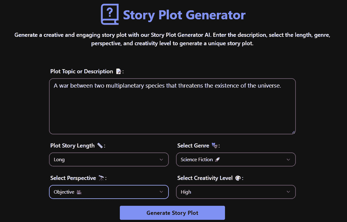 Story Plot Generator AI - Generate Creative Story Plot with AI 🔮