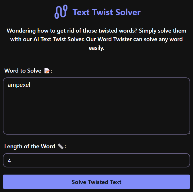 Text Twist Solver