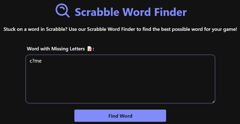 Scrabble Word Finder