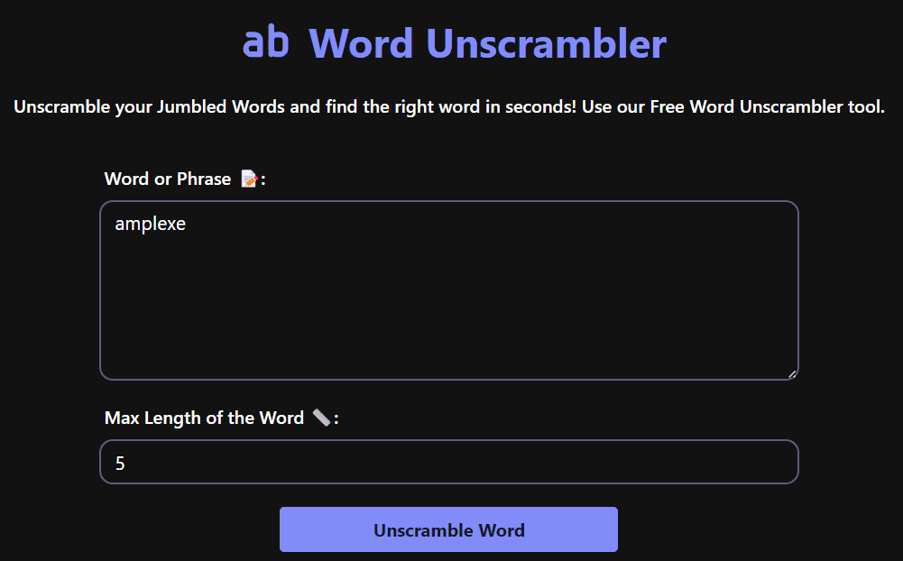 Word Unscrambler