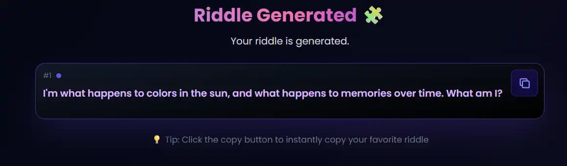 AI Riddle Generator From Answer